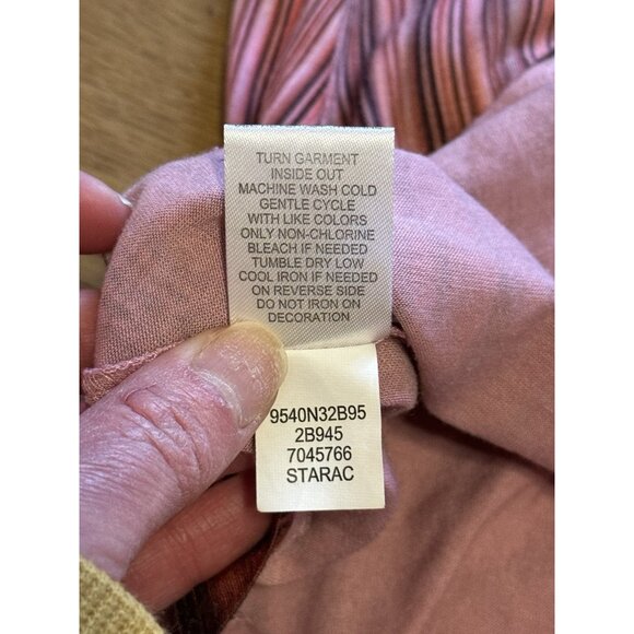 One World Live & Let Live Tunic Top Size Small Stretch Hi-Low Embellished Modern - Picture 12 of 15